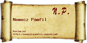 Nemecz Pamfil névjegykártya